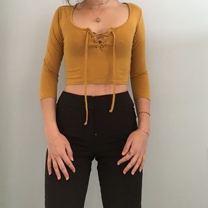 Mustard crop top